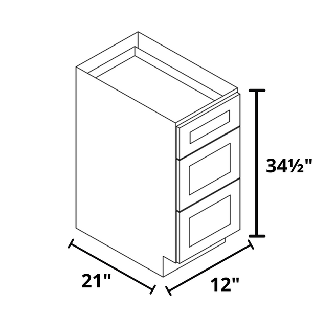 Vanity 3-Drawer´s 12"x34½"x21"