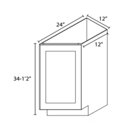 Angle Base Cabinet 12"x34½"x12-24"