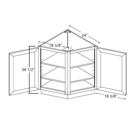 Angle Base Cabinet 24"x34½"x24"