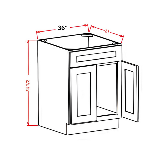 Vanity Sink 36"x34½"x21" 2-Door´s
