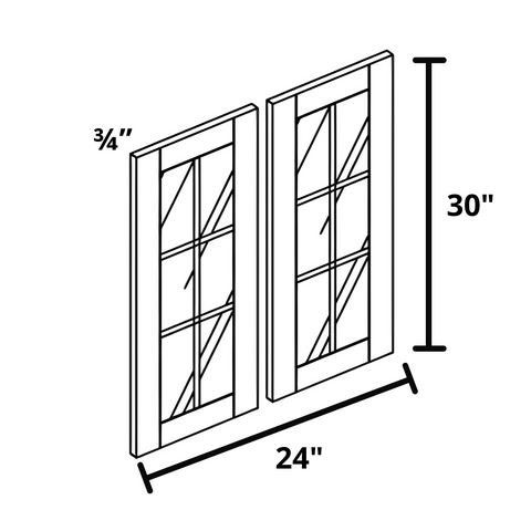 Glass Door 24"x30"x¾" (Set of 2)