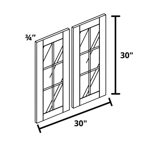 Glass Door 30"x30"x¾" (Set of 2)