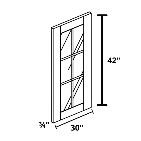 Glass Door 30"x42"¾"