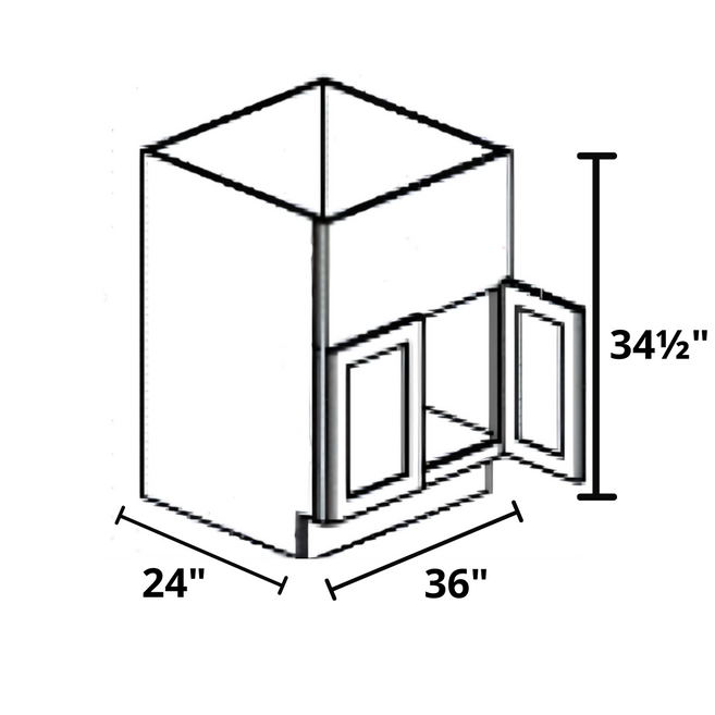 Farm Sink 36"x34½"x24" Base Cabinet (Fixture 33"x10")