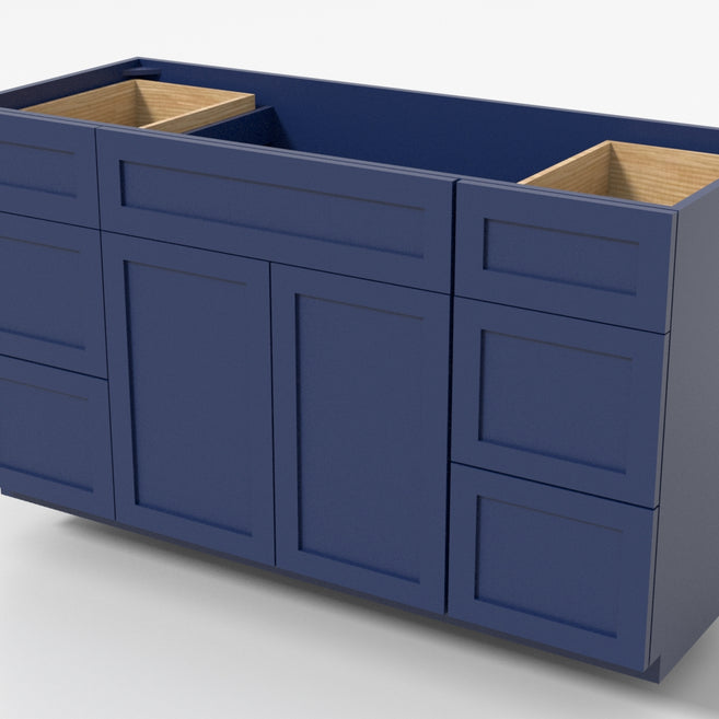 Center Sink Vanity 48"x34½"x21" - Six Drawer´s (3 L/3 R)