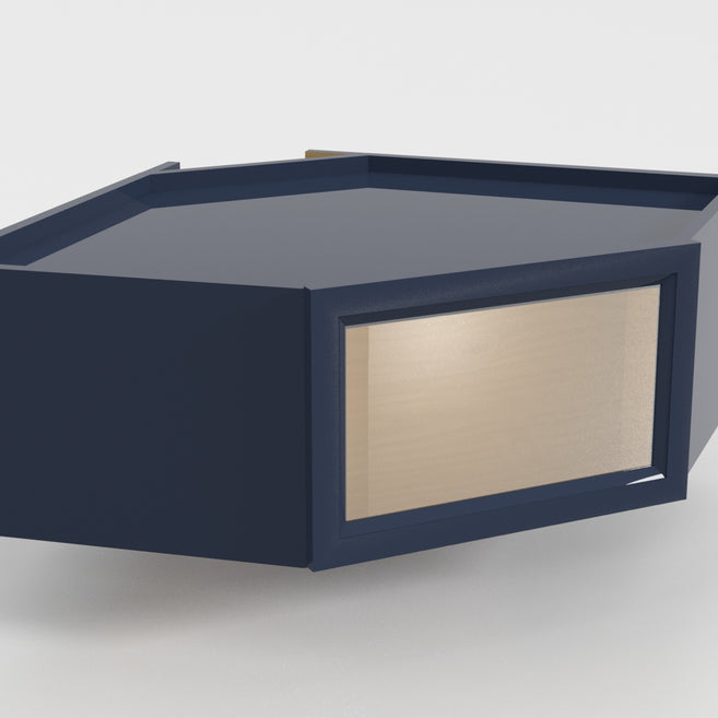 Bridge Diagonal Corner w/ Glass Door 24"x12"x12" Wall Cabinet