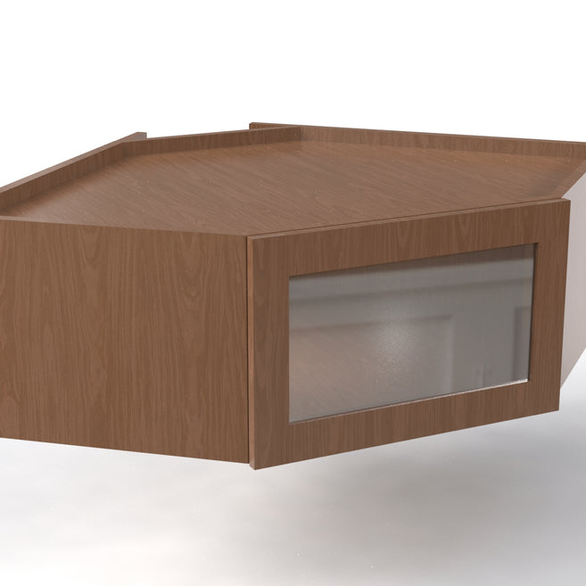Bridge Diagonal Corner w/ Glass Door 24"x12"x12" Wall Cabinet
