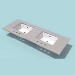 Vanity Top - 61"x22"x3/4" - Double Sink