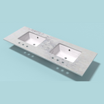 Vanity Top - 61"x22"x3/4" - Double Sink