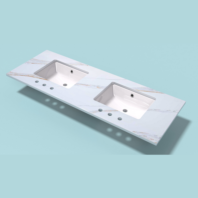 Vanity Top - 61"x22"x3/4" - Double Sink