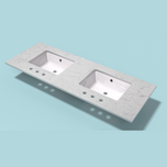 Vanity Top - 61"x22"x3/4" - Double Sink