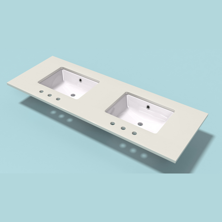 Vanity Top - 61"x22"x3/4" - Double Sink