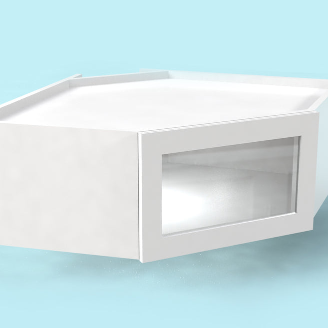 Bridge Diagonal Corner w/ Glass Door 24"x12"x12" Wall Cabinet