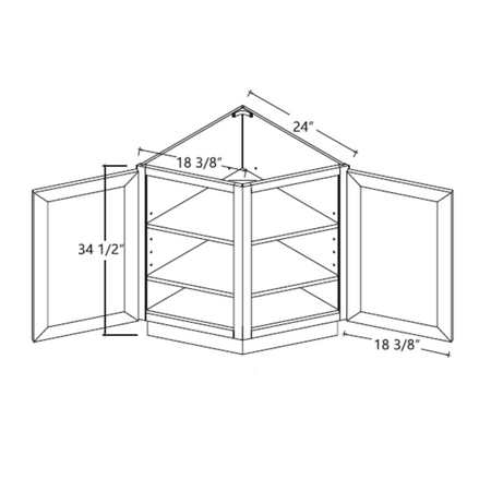 Angle Base Cabinet 24"x34½"x24"