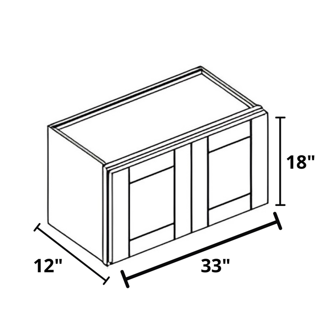 Above The Fridge/Stove 33"x18"12" Wall Cabinet