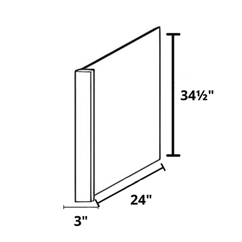 Dishwasher Panel 3"x34½"x24"