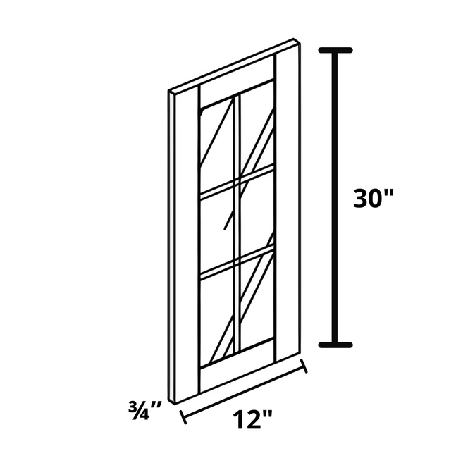 Glass Door 12"x30"x¾"