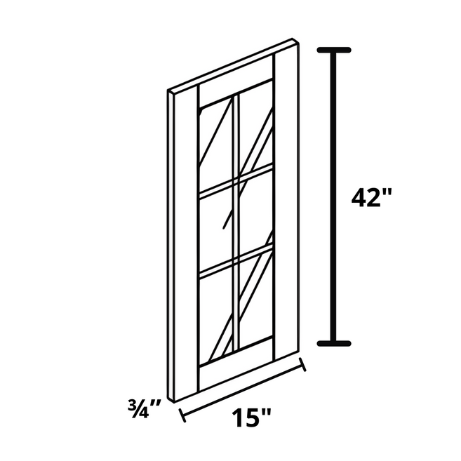 Glass Door 15"x42"x¾"