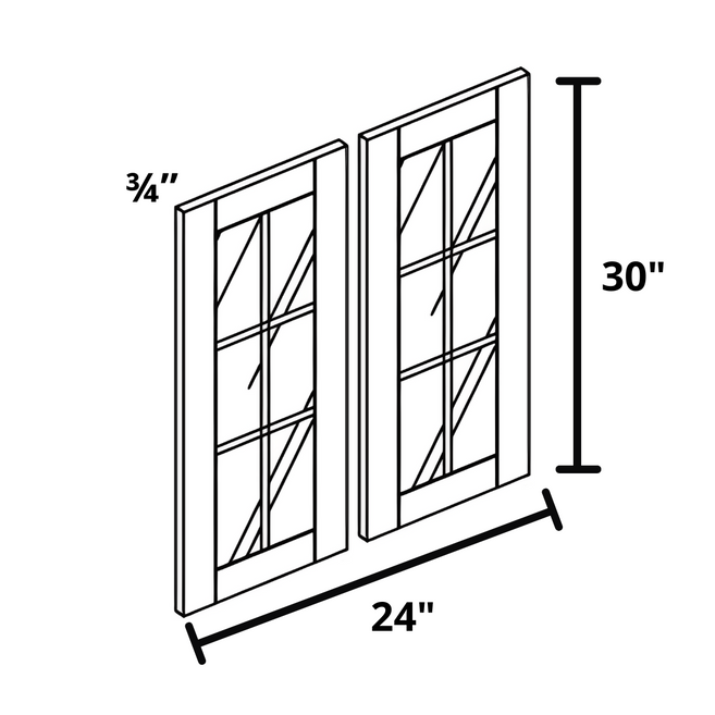 Glass Door 24"x30"x¾" (Set of 2)