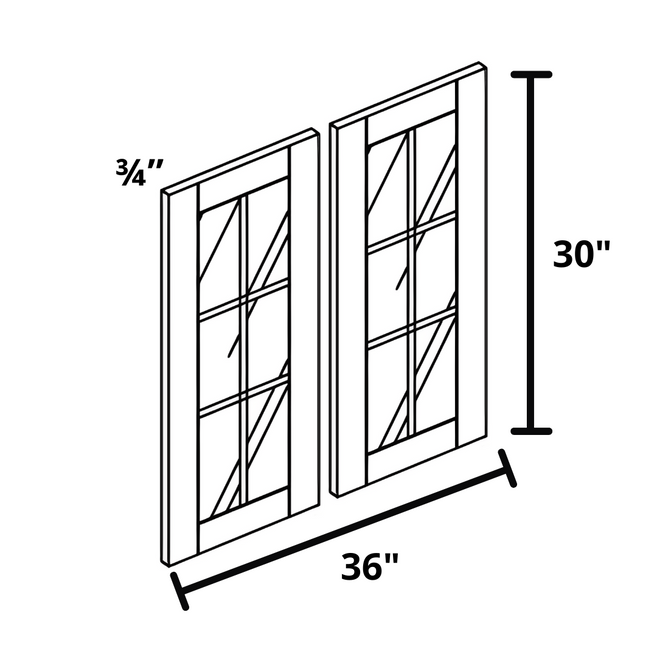 Glass Door 36"x30"x¾" (Set of 2)