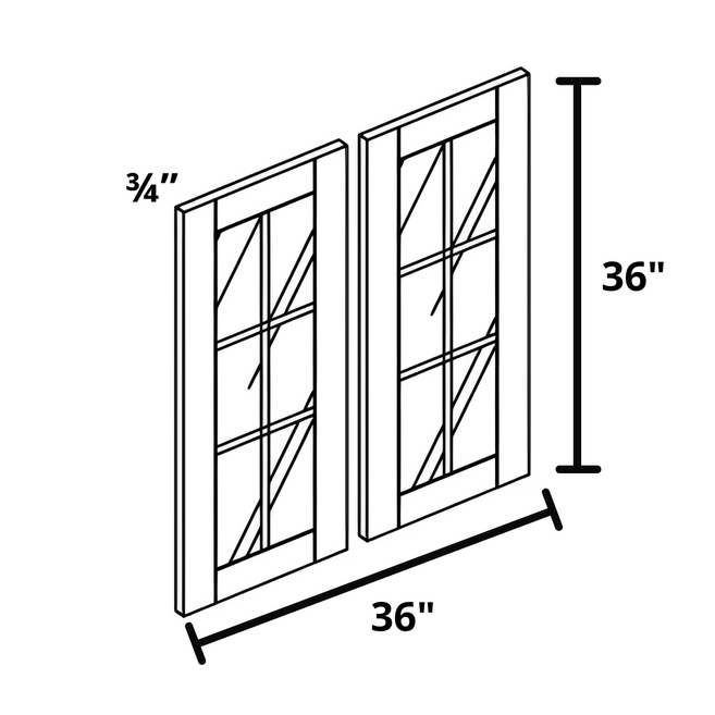 Glass Door 36"x36"x¾" (Set of 2)