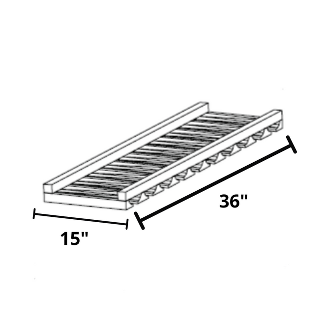 Glass Rack White Shaker 15"x36"