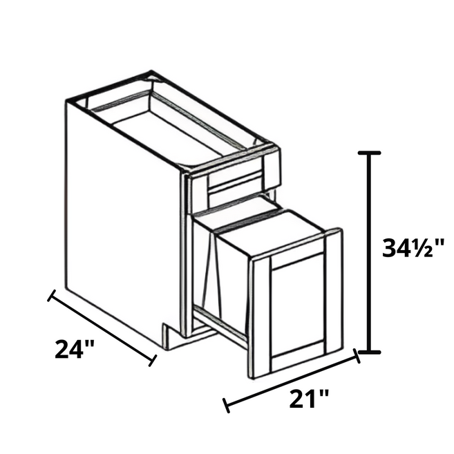 Pull Our for Trash 21"x34½"x24" Base Cabinet