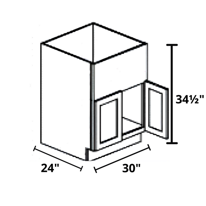 Farm Sink 30"x34½"x24" Base Cabinet (Fixture 27"x10")