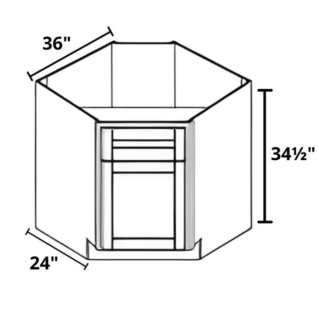 Corner Sink 36"x34½"x24" Base Cabinet