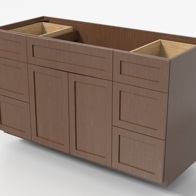 Center Sink Single Vanity 60"x34½"x21"-Six Drawer´s (3 L/3 R)