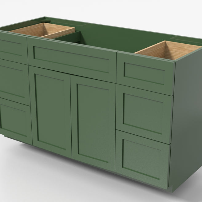 Center Sink Single Vanity 60"x34½"x21"-Six Drawer´s (3 L/3 R)