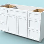 Center Sink Single Vanity 60"x34½"x21"-Six Drawer´s (3 L/3 R)