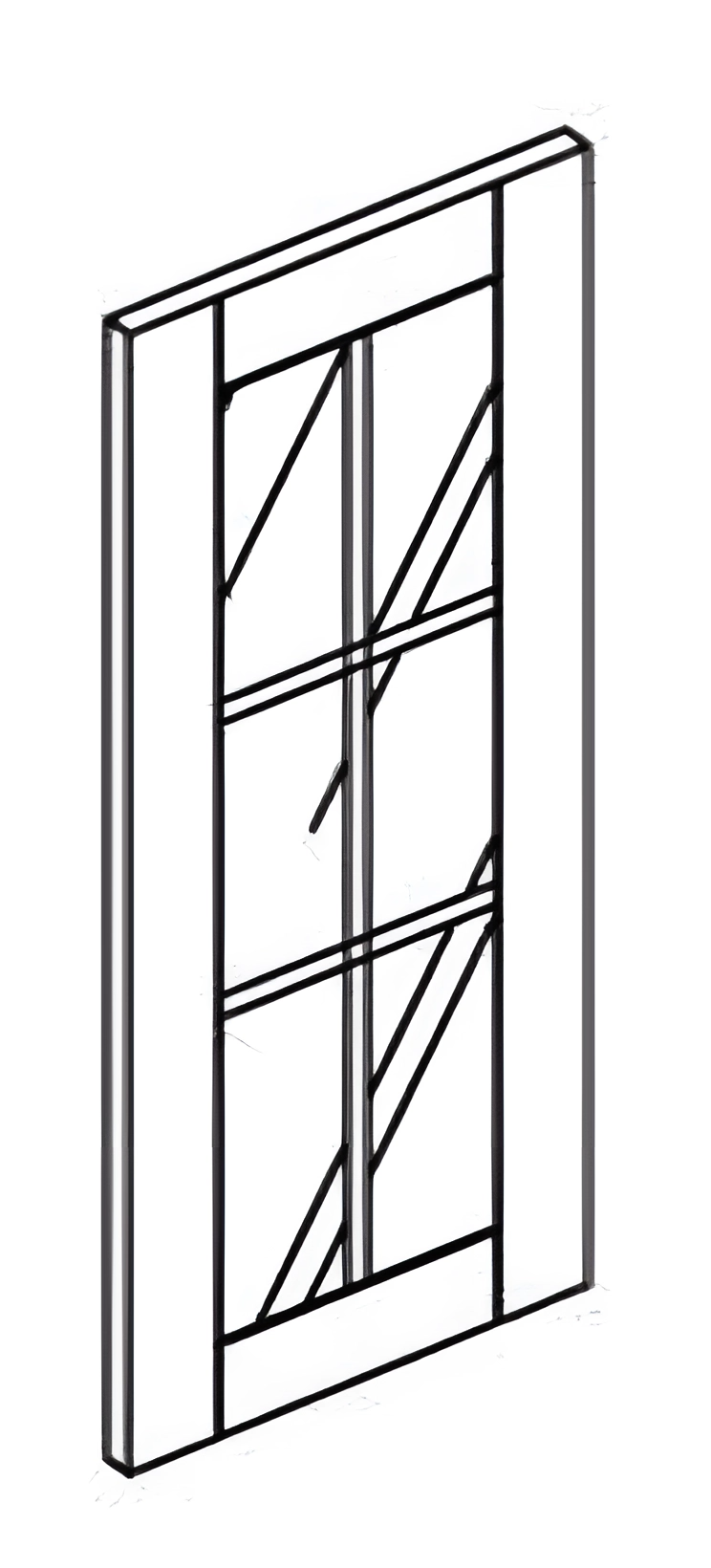 Diagonal Corner 24"x42"x12" Wall Cabinet